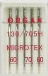 Иглы д/бытовых швейных машин ОРГАН,микротекс,ассорти,№60-80,уп.5 игл