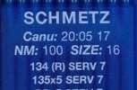 Иглы д/промышленных швейных машин SCHMETZ,с толстой колбой, №100(DPx5), уп.10 шт.