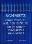 Иглы д/промышленных швейных машин SCHMETZ,с толстой колбой, №100(DPx5), уп.10 шт.