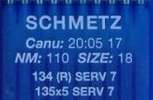 Иглы д/промышленных швейных машин SCHMETZ,с толстой колбой, №110(DPx5), уп.10 шт.