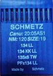 Иглы д/промышленных швейных машин SCHMETZ,с толстой колбой д/кожи, №120(DPx5), уп.10 шт.