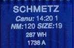 Иглы д/промышленных швейных машин SCHMETZ,с тонкой  колбой, №120(DBx1), уп.10 шт.