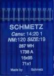 Иглы д/промышленных швейных машин SCHMETZ,с тонкой  колбой, №120(DBx1), уп.10 шт.