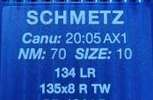 Иглы д/промышленных швейных машин SCHMETZ,с толстой колбой д/кожи, №70(DPx5), уп.10 шт.