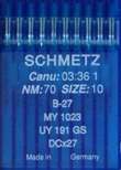 Иглы д/промышленных швейных машин SCHMETZ, д/оверлока, №70(DCx27R), уп.10 шт.