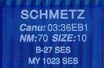 Иглы д/промышленных швейных машин SCHMETZ, д/оверлока, №70(DCx27SES), уп.10 шт.