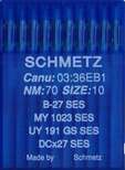 Иглы д/промышленных швейных машин SCHMETZ, д/оверлока, №70(DCx27SES), уп.10 шт.