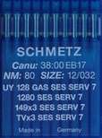 Иглы д/промышленных швейных машин SCHMETZ, д/распошивалки трикотаж , №80(128 GAS SES), уп.10 шт.