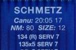Иглы д/промышленных швейных машин SCHMETZ,с толстой колбой, №80(DPx5), уп.10 шт.