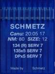 Иглы д/промышленных швейных машин SCHMETZ,с толстой колбой, №80(DPx5), уп.10 шт.
