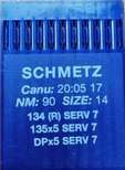 Иглы д/промышленных швейных машин SCHMETZ,с толстой колбой, №90(DPx5), уп.10 шт.